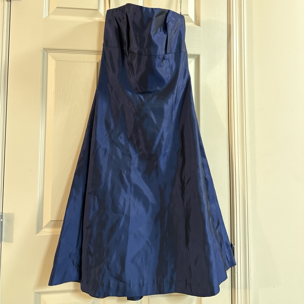 Blue Strapless Corset Dress